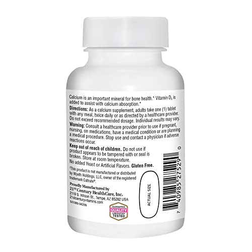 21st Century 600+D3 Calcium Supplement - 75 Tablets
