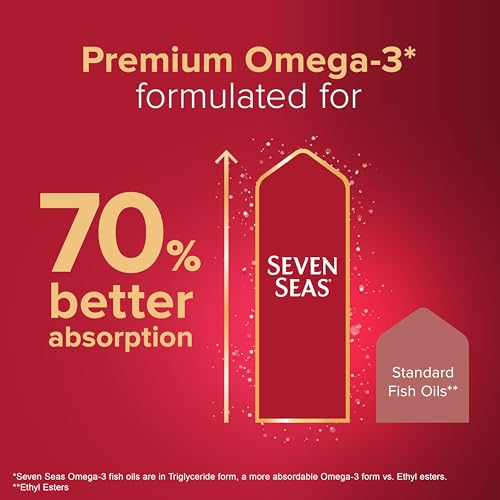 Seven Seas Omega-3 Fish Oil Plus Cod Liver Oil with Vitamin D - 60 High-Strength Capsules