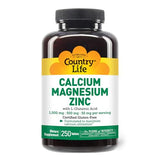 Country Life Calcium Magnesium Zinc - 250 Tablets for Bone & Immune Health