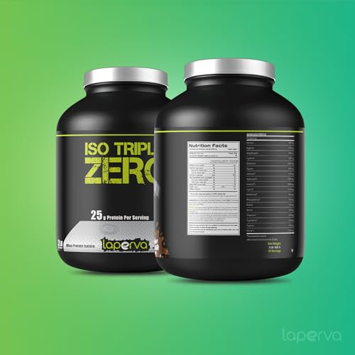Laperva ISO TRIPLE ZERO Isolated Whey Protein - Belgian Chocolate - 28g Protein, Zero Carbs & Sugar - 2 LB