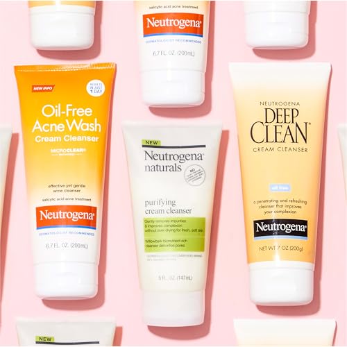 Neutrogena Oil-Free Acne Face Wash Cream Cleanser with 2% Salicylic Acid - Daily Treatment for Acne-Prone Skin - 6.7 fl. oz
