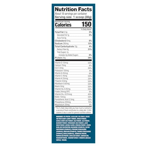 Vega One All-in-One Nutritional Shake - French Vanilla Flavor, 1.51 lbs (689g) - Plant-Based Protein, Greens & Probiotics