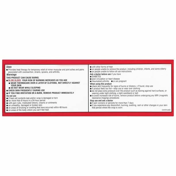 ThermaCare HeatWraps for Lower Back & Hip Pain Relief - LG/XL Size, 2 Count (Pack of 3)