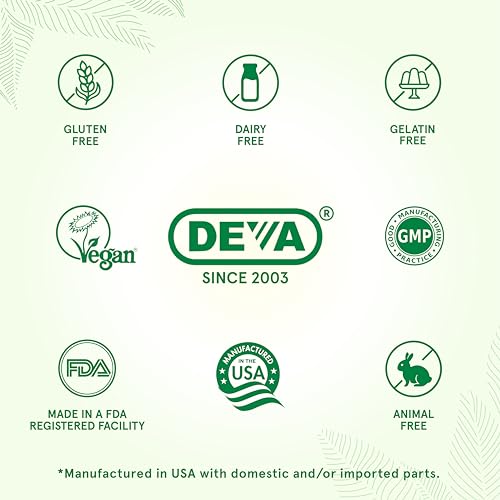 Deva Vegan Probiotic with FOS Prebiotics Supplement | 2 Billion CFU, 100 mg Prebiotics, Non-Dairy