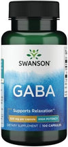 Swanson GABA 500mg: Relax & unwind Naturally (100 Capsules)