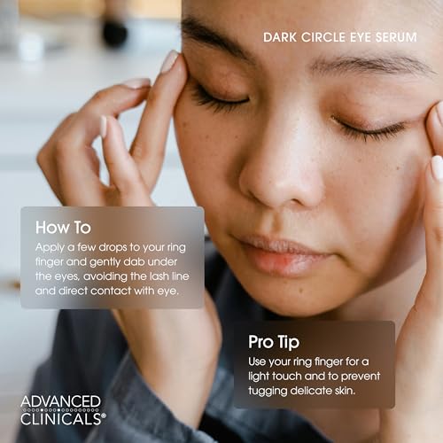 Advanced Clinicals Dark Circle Under Eye Serum - Anti-Aging Treatment for Puffy Eyes & Crows Feet (1.75 Fl Oz)