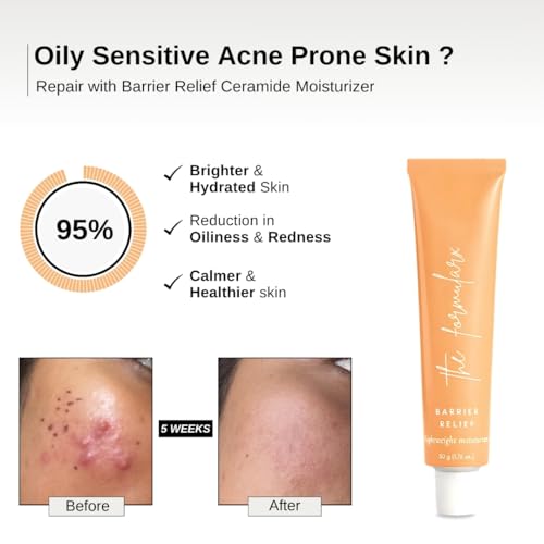 The Formularx Barrier Relief Ceramide Lightweight Moisturizer with Niacinamide & Hyaluronic Acid - For Oily & Sensitive Skin - 50g