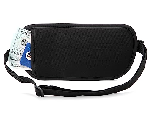 Money Belt with RFID Blocking Security Slim Travel Wallet