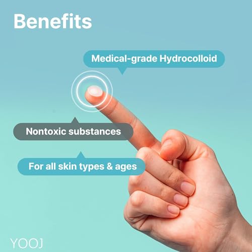 YOOJ® 96 Pcs Pimple Patches - Hydrocolloid Acne Absorbing Patches, Vegan & Cruelty Free, 3 Sizes