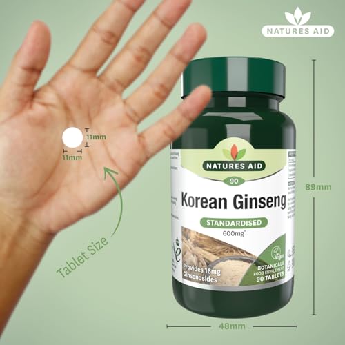 Nature's Aid Korean Ginseng 600mg Tablets, 90 Count