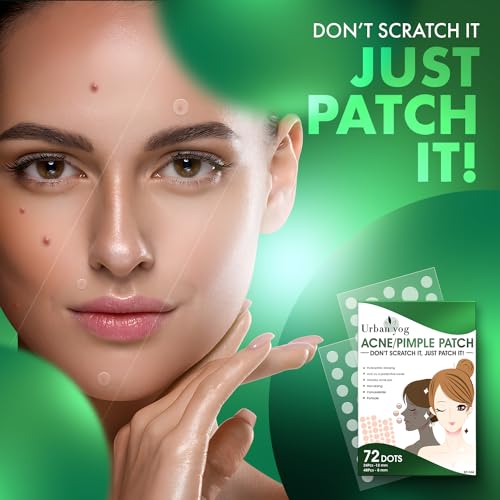 Urban Yog Acne Pimple Patch - 72 Invisible Hydrocolloid Stickers for Overnight Pimple & Acne Absorption