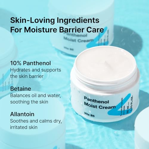 Panthenol Moist Cream | 10% Vitamin B5 for Dry & Sensitive Skin | Long Lasting Korean Moisturizer