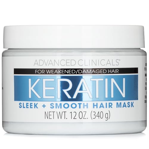 Advanced Clinicals Keratin Hair Mask: Repair & Restore Damaged Hair (12oz)