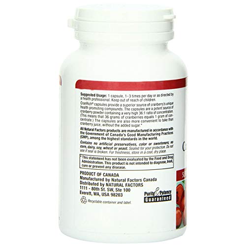 Natural Factors CranRich Super Strength Cranberry Concentrate - 90 Capsules | Urinary Tract & Immune Support