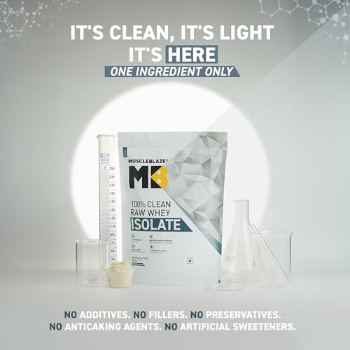 MuscleBlaze Whey Isolate 2000g (4.4 lb) - Unflavored Premium Protein