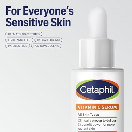 Cetaphil Vitamin C Serum - Reduces Dark Spots & Hyperpigmentation with Niacinamide - Fragrance-Free & Dermatologist Tested - 1oz