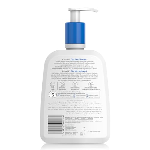 Cetaphil Oily Skin Cleanser, Man & Woman, Face & Body Wash, Combination to Oily, Sensitive, 236 ml