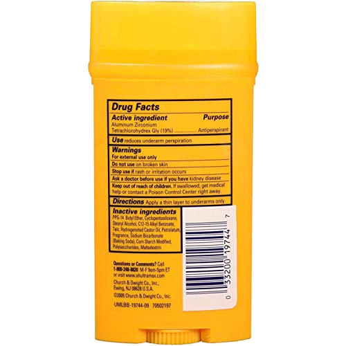 ARM & HAMMER ULTRAMAX Anti-Perspirant Deodorant Active Sport - 2.60 oz (Pack of 2)