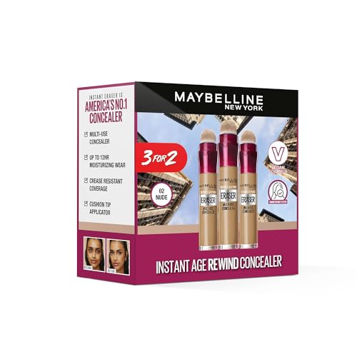 Maybelline Instant Age Rewind Concealer Set, 3 Pieces, Shade 02