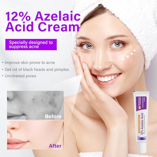 Azelaic Acid Serum Booster 12% with Hyaluronic Acid & Niacinamide - Balances Sebum, Smooths Skin & Cleanses Pores - 1pcs