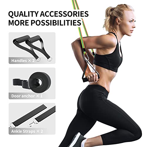 PROIRON 14-Piece Anti-Snap Resistance Bands Set with Handles & Accessories