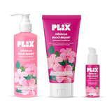 PLIX Hibiscus Frizz Control & Bond Repair Kit (Shampoo, Conditioner & Serum)