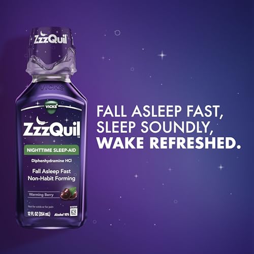 ZzzQuil Nighttime Sleep Aid Liquid, Berry Flavor, Warming Relief (24oz)