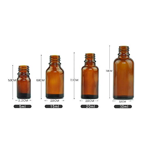 QUUPY 6Pcs 15ml Glass Nasal Spray Bottles - Fine Mist Brown Pump Containers