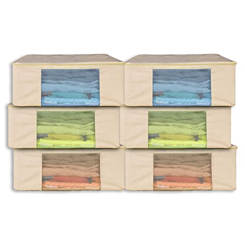 SOLSTICE Cotton Canvas Saree Covers with Zip (Set of 6) – Durable Wardrobe Storage for Women’s Dresses