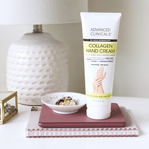 Advanced Clinicals Plant Collagen Hand Cream: Soothe & Hydrate Dry, Cracked Hands (8oz)