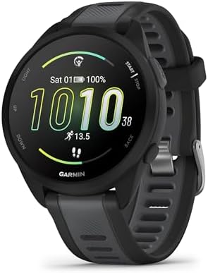 Garmin Forerunner 165 Music GPS Running Smartwatch - Black/Slate Grey