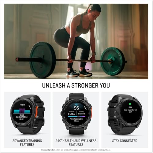 Garmin Fenix 8 - 51mm AMOLED Slate Gray Smartwatch with Black Silicone Band