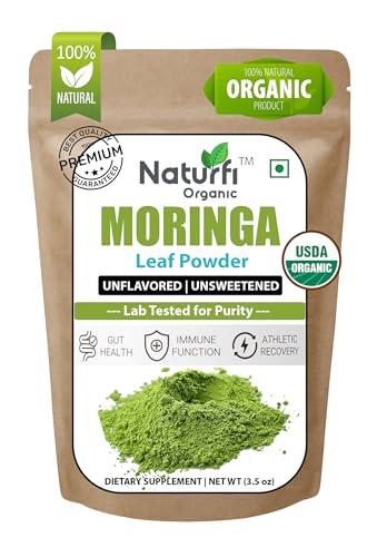 Organic Moringa Powder - 100% Pure Moringa Oleifera Leaf Powder - 3.5 Oz (100g) - USDA Certified - Perfect for Smoothies & Recipes