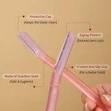 Carmesi Reusable Face Razor for Women - 6 Razors | Painless Hair Removal for Eyebrows, Upper Lip & Peach Fuzz | Dermaplaning Tool