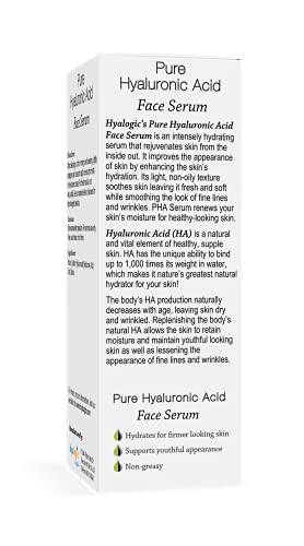 Hyalogic Pure Hyaluronic Acid Face Serum - Hydrating, 0.47 oz