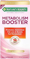 Nature's Bounty Optimal Solutions Metabolism Booster Supplement, Boosts Fat Metabolism, Promotes Abdominal Fat Loss, with Citrus Extracts and Black Ginger, 60 Capsules