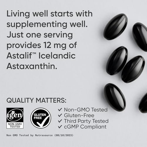 Sportgs Research Triple Strength Astaxanthin (12mg) with Organic Coconut Oil | Non-GMO, Soy & Gluten Free - 60 Mini Softgels (2 Month Supply)