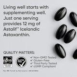 Sportgs Research Triple Strength Astaxanthin (12mg) with Organic Coconut Oil | Non-GMO, Soy & Gluten Free - 60 Mini Softgels (2 Month Supply)