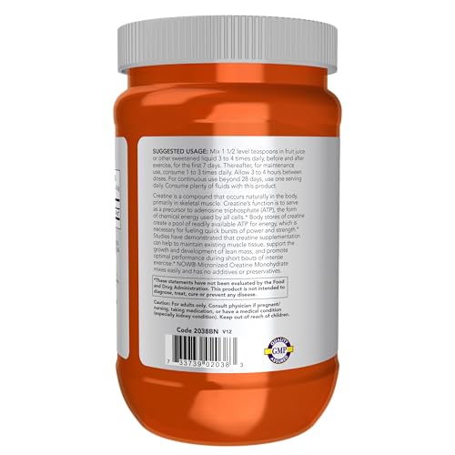 Now Foods Micronized Creatine Monohydrate - Pure & Potent - 500g