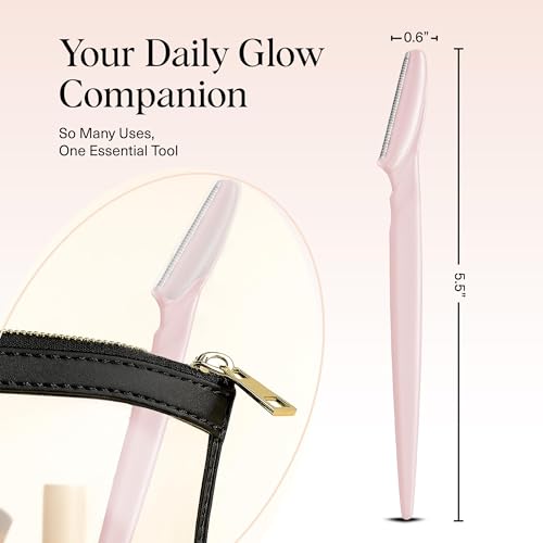 Kitsch Dermaplaning Tool - 12 Pieces Face Razor for Women, Eyebrow Razor & Facial Hair Removal