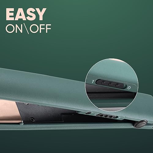 Vega Salon Smooth Ceramic Hair Straightener - Green, Travel-Friendly for Women