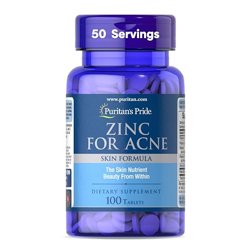 Puritan's Pride Zinc for Acne Control - 100 Tablets Supplement
