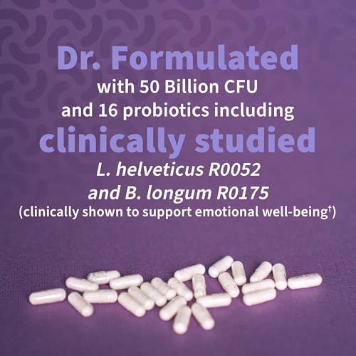 Garden of Life Dr. Formulated Probiotics Mood+ - Gut Health & Mood Support (60 Veggie Caps)