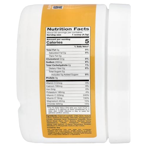 California Gold Nutrition HydrationUP® Electrolyte Drink Mix | Citrus Flavor | Calcium, Potassium, Vitamin C & E | 8 oz (227 g)