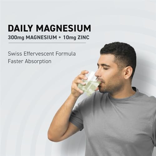 FAST&UP Magnesium & Zinc Effervescent Tablets - Lemon & Lime - 20 Tablets for Muscle Health & Stress Relief