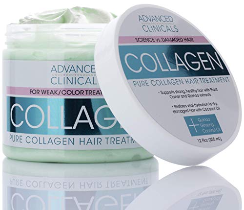 Advanced Clinicals Pure Collagen Hair Treatment Mask: Restore Shine & Strength