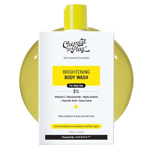 Chemist at Play Brightening Body Wash - Glowing Skin Vitamin C Bodywash - Alpha Arbutin & 30X Vitamin C with Camu Camu - For Women & Men