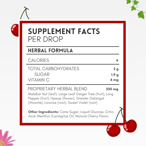 Herbion Naturals Cherry Cough Lozenges for Sore Throat Relief - 18 Count Oral Anesthetic