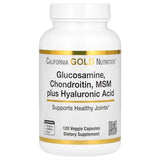 California Gold Nutrition Glucosamine Chondroitin MSM Plus Hyaluronic Acid Joint Support – 120 Veggie Capsules