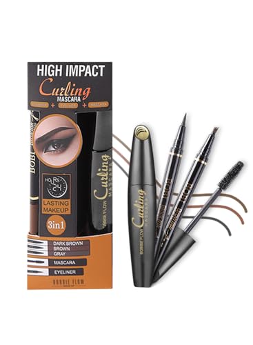 3-in-1 Eyebrow, Eyeliner & Mascara Kit - Waterproof, Long-Lasting Eye Makeup Set for Women